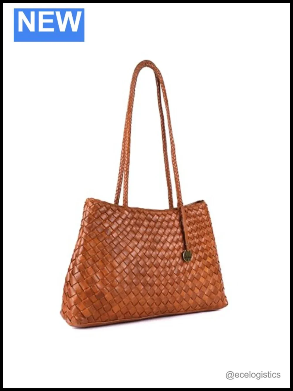 Handwoven Leather Tote Bag, Lightweight Artisan Leather Purse, Spacious Carryall
